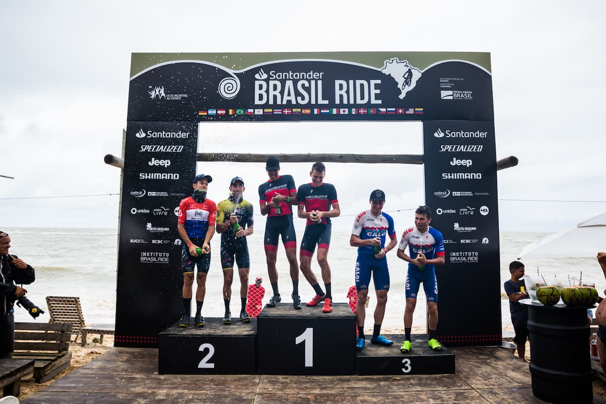 Pódio da última etapa. Foto: Wladimir Togumi / Santander Brasil Ride.